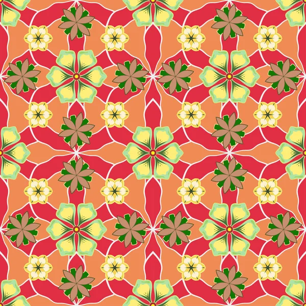 Impresión Colorida Con Composición Floral Estilo Vintage Fondo Floral Hermoso — Vector de stock