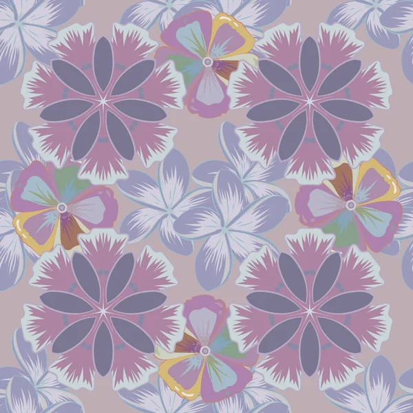 Florales Nahtloses Muster Vektorillustration Frühlingspapier Mit Abstrakten Niedlichen Blüten Blauen — Stockvektor
