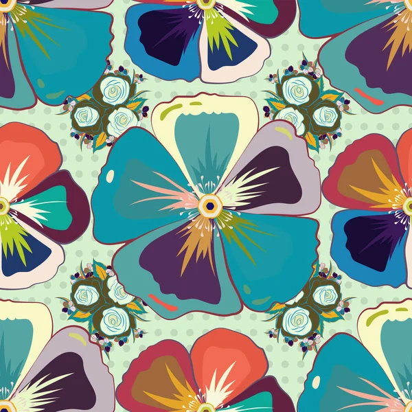 Couleur Motif Vecteur Floral Sans Couture — Image vectorielle