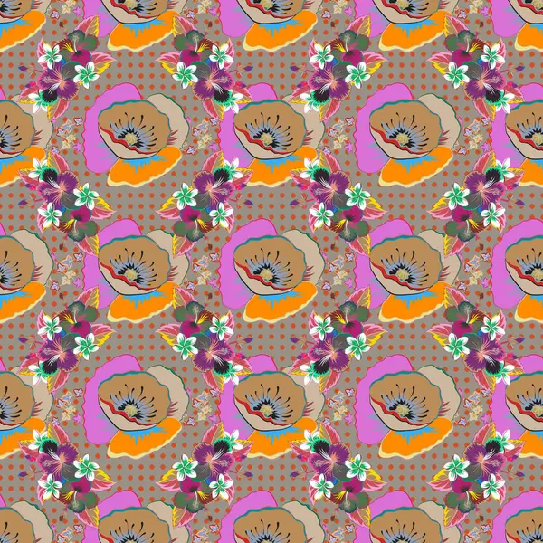 Couleur Motif Vecteur Floral Sans Couture — Image vectorielle