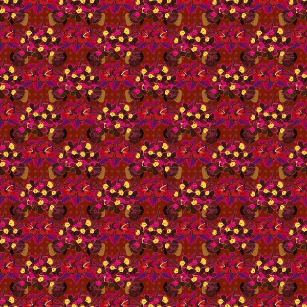 Romantisches Nahtloses Muster Mit Einem Aquarellstrauß Abstrakter Primeln Violetten Gelben — Stockvektor