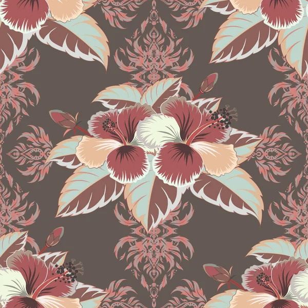 Ornamento Floral Vintage Padrão Sem Costura Clássico Abstrato — Vetor de Stock