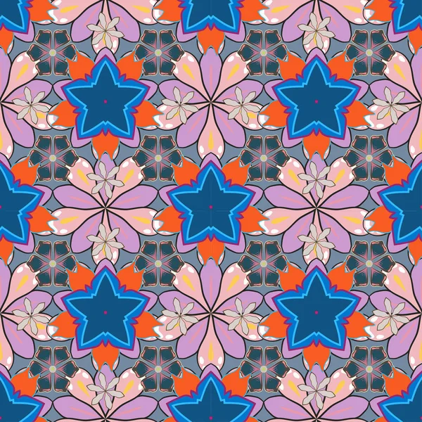 Kusursuz desenli, soluk çiçekli. Gri, mavi ve pembe renklerde desensiz çiçek deseni.