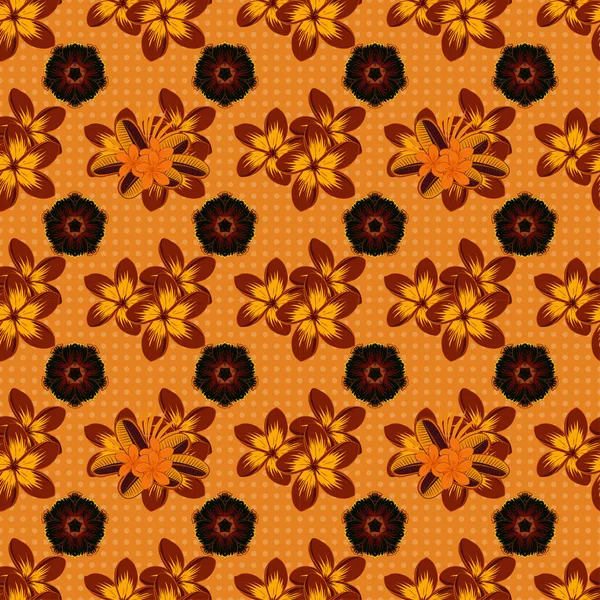 Fond Floral Motif Vectoriel Sans Couture Dans Les Couleurs Rouge — Image vectorielle