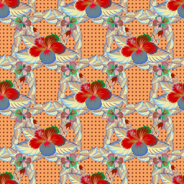 Smukke Akvarel Blomster Lyse Maleri Inspireret Hibiscus Blomst Print Raster – Stock-vektor