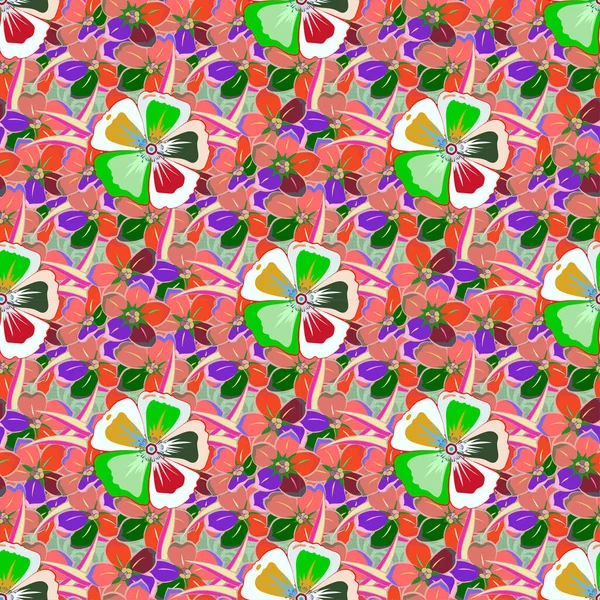 Couleur Motif Vecteur Floral Sans Couture — Image vectorielle