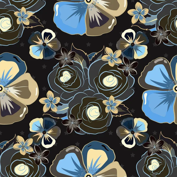 Couleur Motif Vecteur Floral Sans Couture — Image vectorielle