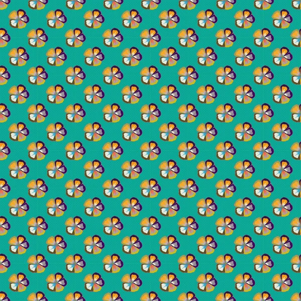 Patrón Sin Costuras Con Flores Cosmos Decorativas Verano Colores Verde — Vector de stock