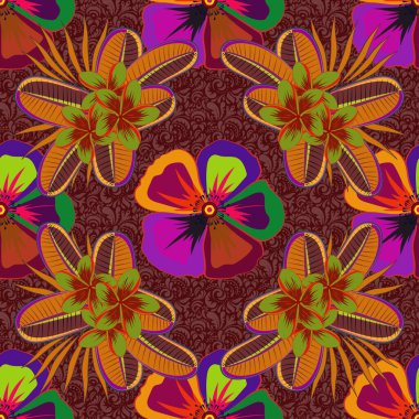 Eski bir çiçek süsü. Soyut klasik dikişsiz desen