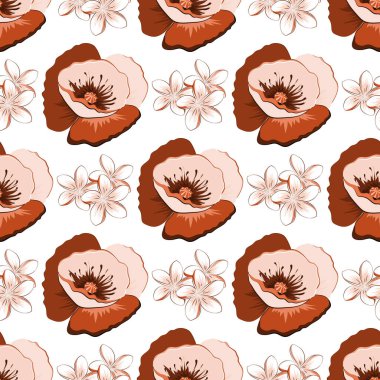 Renksiz çiçek vektör deseni 