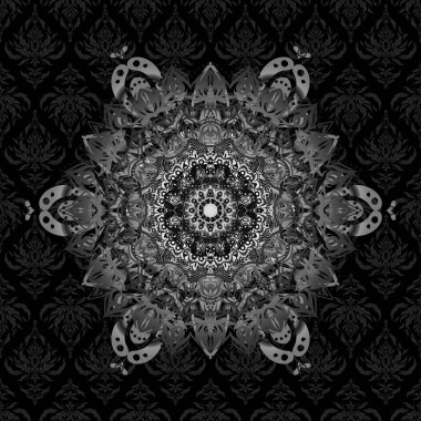 Renksiz çiçek vektör deseni 