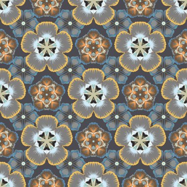 Renksiz çiçek vektör deseni 