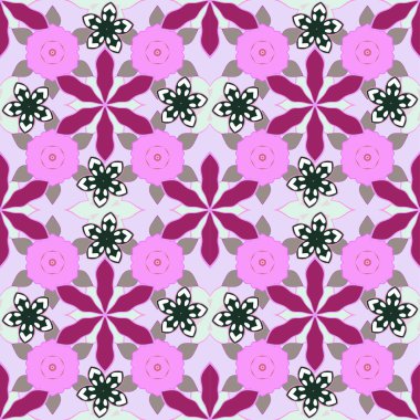 Renksiz çiçek vektör deseni 