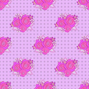 Turuncu, pembe ve mor renklerde soyut, pürüzsüz desen. Vektör arkaplan çizimi. Doğa gülleri.