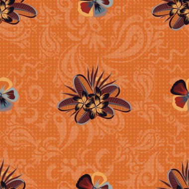 Renksiz çiçek vektör deseni 