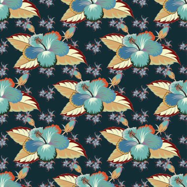 Eski bir çiçek süsü. Soyut klasik dikişsiz desen