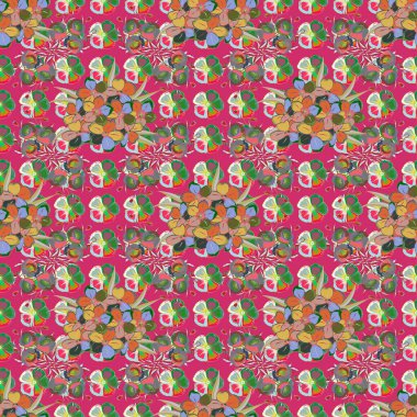 Çiçekler açan yapraklar ve yeşil ve mavi renklerde çiçek desenli. Çiçekli, şık duvar kağıtları. Soyut arkaplan.