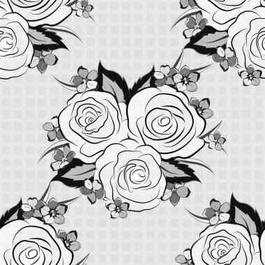 Renksiz çiçek vektör deseni 