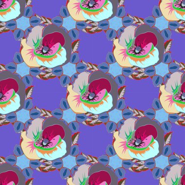 Renksiz çiçek vektör deseni 