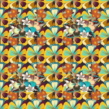 Eski bir çiçek süsü. Soyut klasik dikişsiz desen