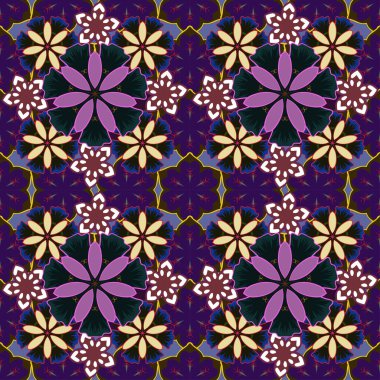 Renksiz çiçek vektör deseni 