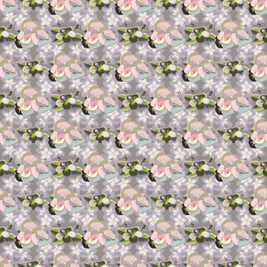 Eski bir çiçek süsü. Soyut klasik dikişsiz desen