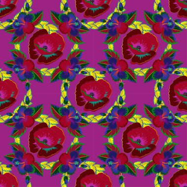 Renksiz çiçek vektör deseni 