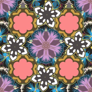 Renksiz çiçek vektör deseni 