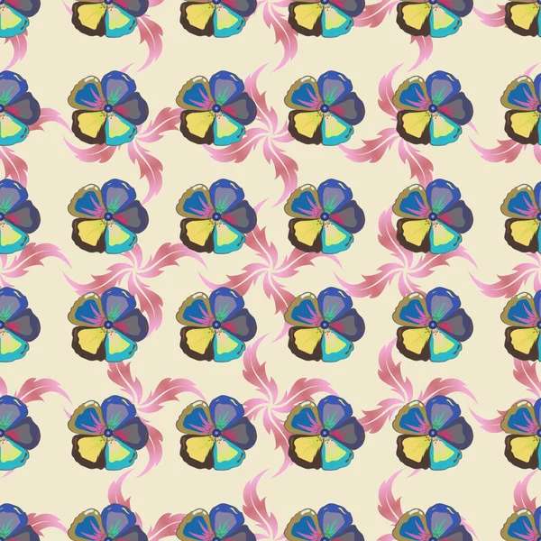 Couleur Motif Vecteur Floral Sans Couture — Image vectorielle