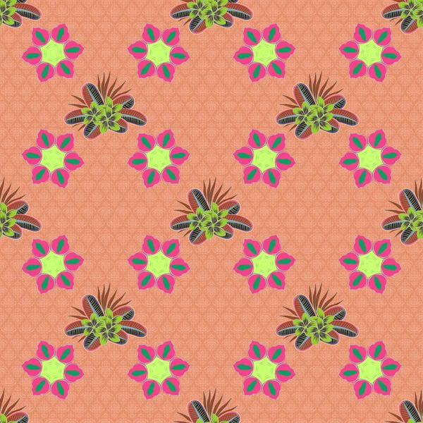 Motif Floral Vintage Sans Couture — Image vectorielle