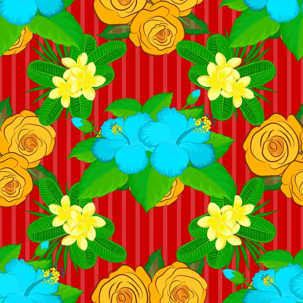 Kleur Naadloze Bloemen Vector Patroon — Stockvector