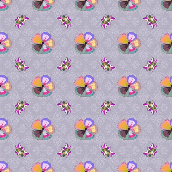 Couleur Motif Vecteur Floral Sans Couture — Image vectorielle