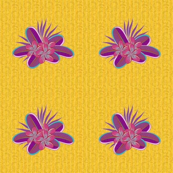 Patrón Vectores Florales Sin Costura Color — Vector de stock