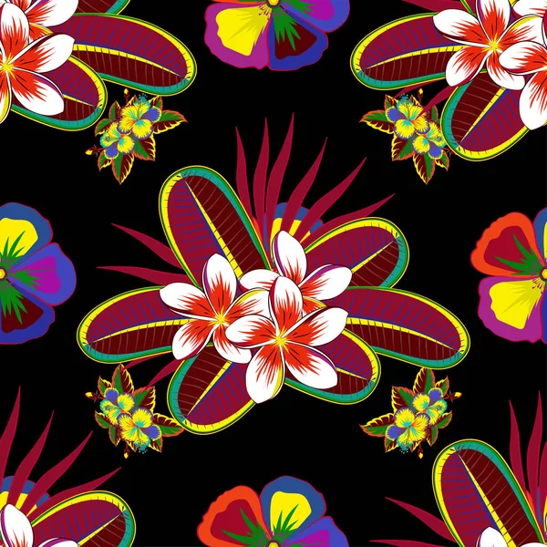 Aloha Hawaiian Shirt raster pürüzsüz Hibiscus desenli kırmızı, siyah ve yeşil renklerle.