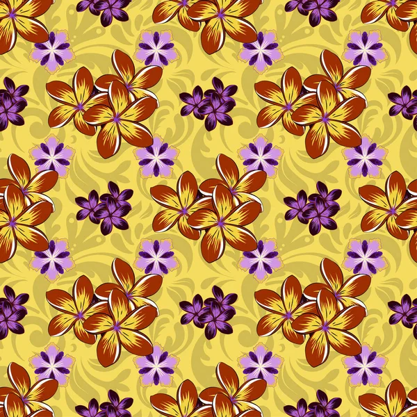 Niedliche Plumeria Blumen Muster Aquarell Nahtloses Muster Auf Gestreiftem Hintergrund — Stockvektor