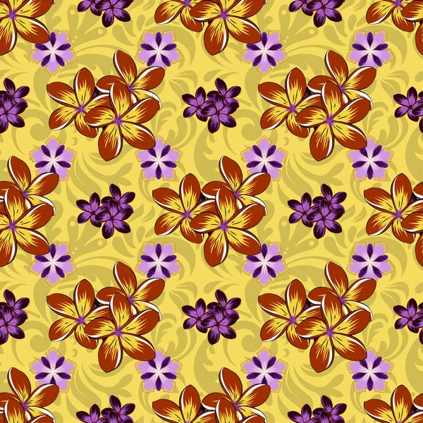 Mignon Motif Fleurs Plumeria Aquarelle Motif Sans Couture Sur Fond — Image vectorielle