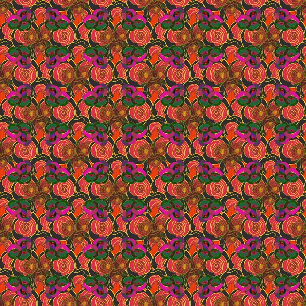 Fondo Trama Abstracto Elegante Fondo Pantalla Con Flores Rosas Hojas — Vector de stock