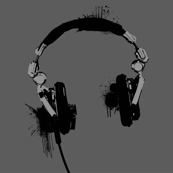 Auriculares stencil vector — Vector de stock