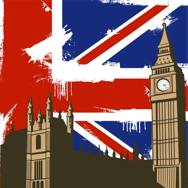 Grunge mit britischem Hintergrund — Stockvektor