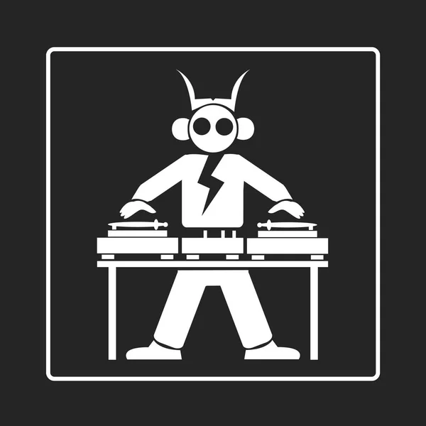 Logo giradischi DJ — Vettoriale Stock