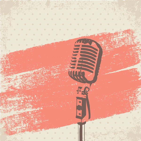 Retro mikrofon fırça vektör