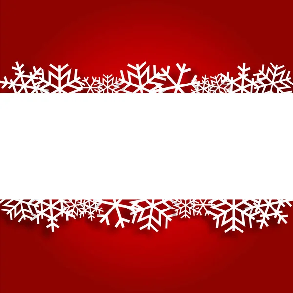 Kağıt kar taneleri ile kırmızı Noel arka plan