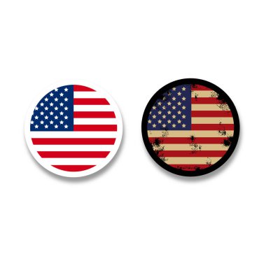 Grunge Amerikan bayrağı rozetleri