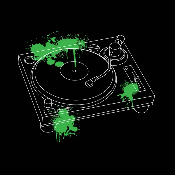 Turntable Outline Design — Stock Vector