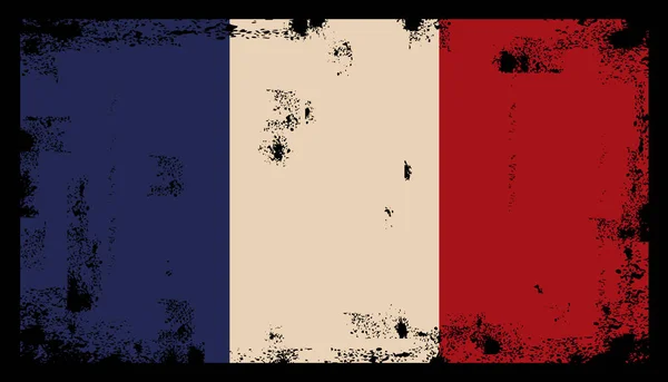 Vecteur de drapeau grunge français — Image vectorielle