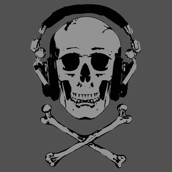 Kafatası ve kulaklık vektör