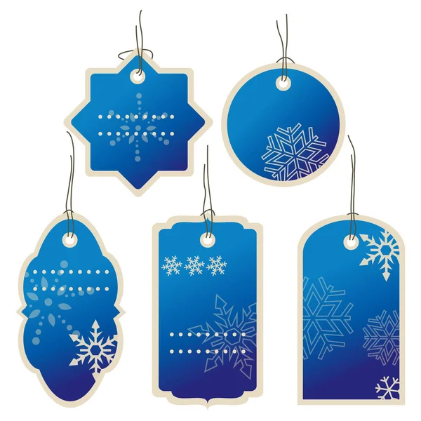 Christmas Blue nad winter price tags — Stock Vector