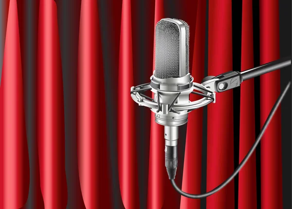 Stüdyo mikrofon karşı arka plan — Stok Vektör
