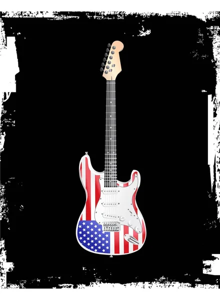 Amerikan Rock Roll Elektro Gitar — Stok Vektör