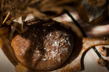 Lezzetli taze ekmek. Fırından ekmek. Ekmek güzel fotoğraf. 